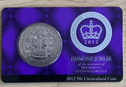 Australia 2012 Royal Australian Mint 50c Queen Elizabeth II Diamond Jubilee Uncirculated