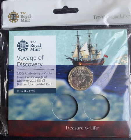 2019 Great Britain UK Captain Cook 2 Pounds Uncirculated Coin