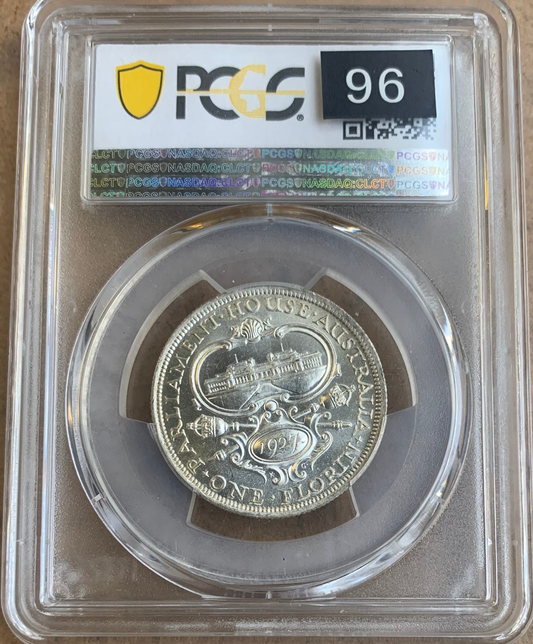 Australia 1927 2/- Florin Canberra Parliament House Uncirculated Graded PCGS MS64