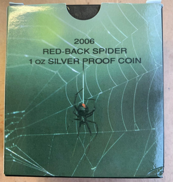 Tuvalu 2006 $ Deadly and Dangerous Australian Red Back Spider 1oz 999 Silver Proof Coin Box Cert