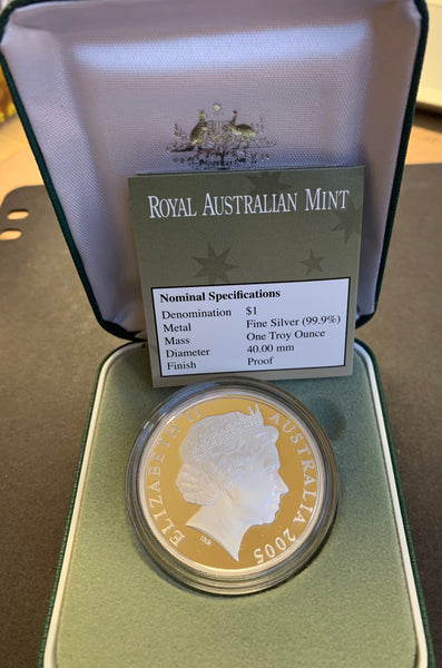 Australia 2005 Royal Australian Mint $1 Kangaroo Silver Proof Coin