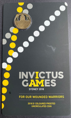 Australia 2018 Royal Australian Mint $1 Invictus Games Coloured Uncirculated Coin.