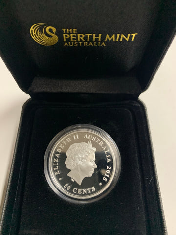 Australia 2015 Perth Mint 50 cents 50c The 25th Anniversary Australian Kookaburra 1/2oz .999 Proof Silver Coin