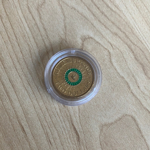 2014 Remembrance Day $2 Coloured Uncirculated Coin