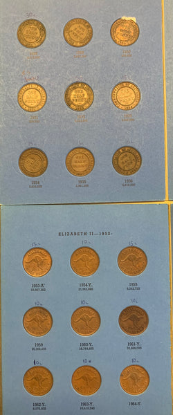 Australia Half Penny  ½d Halfpenny complete Set Excluding 1923 in Whitman albums