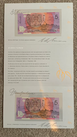 1996 $5 Signatures Polymer Uncirculated Banknote Premium Folder