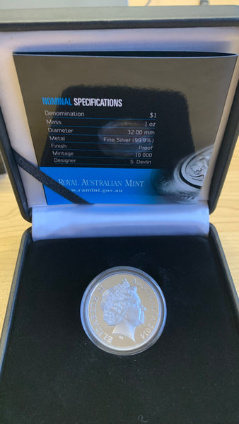 Australia 2014 Royal Australian Mint $1 Kangaroo 1oz High Relief Silver Mob of Roos "30th Anniversary of the Dollar Coin"