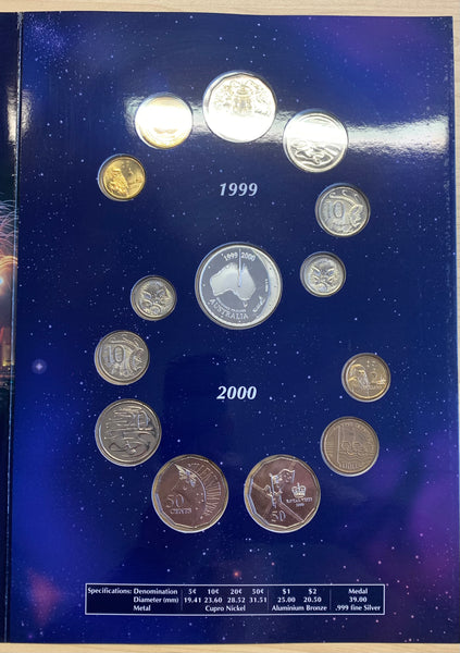 Australia Sherwood 1999 - 2000 Millennium Coin & Silver Medal Collection In Folder