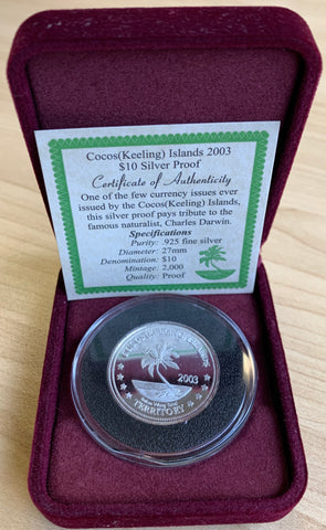 Cocos Keeling Islands 2003 $10 Silver Proof Coin.