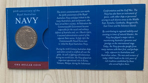 Australia 2001 Royal Australian Mint $1 Navy 90th Anniversary Uncirculated coin RAM folder.