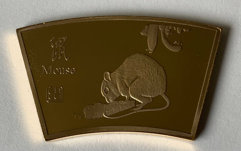 China PRC Chinese New Year. Year of the Rat 24ct Gold Plated medal
