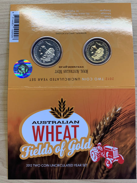 Australia 2012 Royal Australian Mint Wheat 2 Coin Uncirculated Set