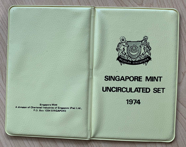 Singapore Mint 1974 Uncirculated Coin set.