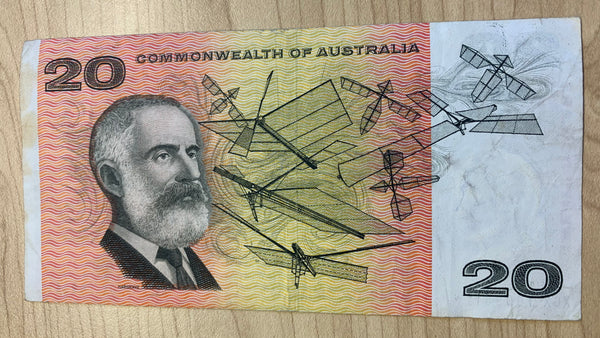 Commonwealth Of Australia 1972 R404 $20 Phillips Wheeler Banknote fine