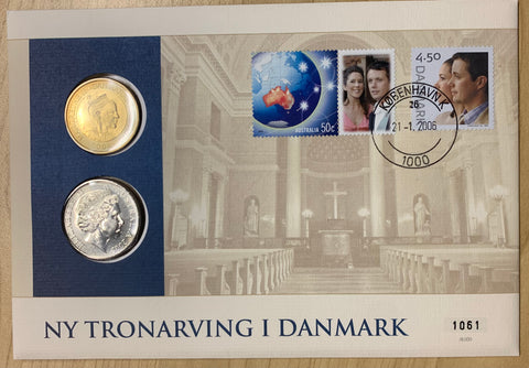 2006 Denmark Australia Princess Mary PNC stamp coin Cover