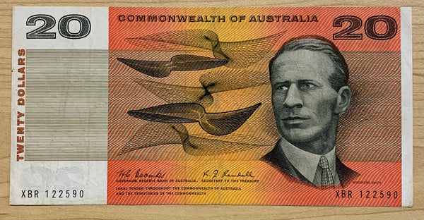 Commonwealth Of Australia 1967 R402 $20 Coombs Randle Banknote Fine