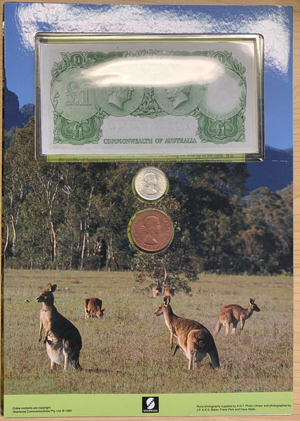 Sherwood Elizabeth II Pre-Decimal Currency Australian Pounds, Shillings & Pence Coin and Note Folder Uncirculated