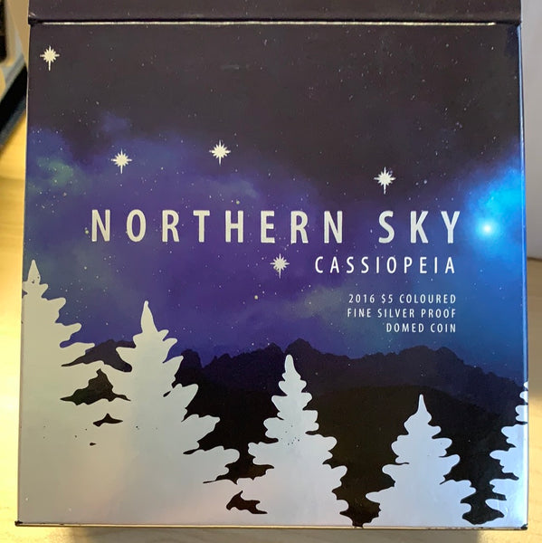2016 Royal Australian Mint $5 Northern Sky Domed Cassiopeia 1oz 999 Silver Proof Coin