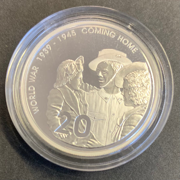 Australia 2005 Royal Australian Mint Fine Silver Proof 20 cents WW11 Coming Home