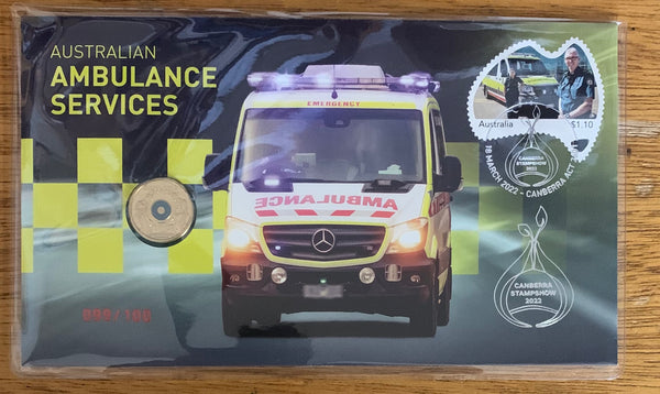 2022 Colored $2 Ambulance Canberra Stamp Show Supporters Club Limited Edition of 100 PNC