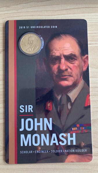 Australia 2018 Royal Australian Mint $1 Australian Sir John Monash Uncirculated Coin