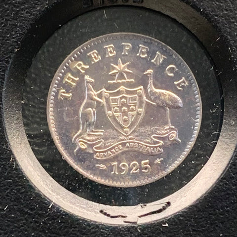 Australia 1925 3d Threepence Choice Uncirculated MS63