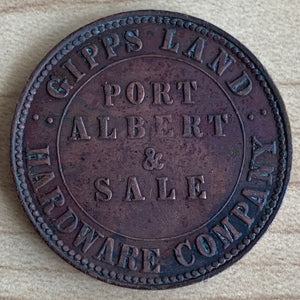 Australia 1862 ND Gippsland Hardware Company 1d Penny Token A146 Rare