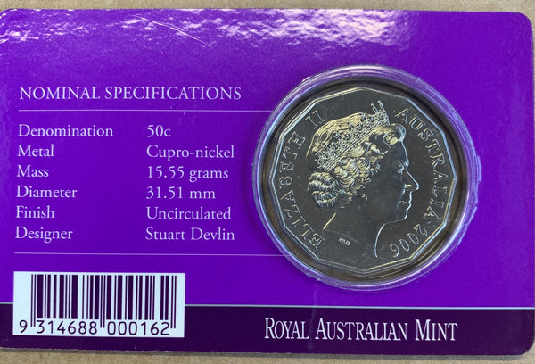 2006 Australia 50c Fifty Cents Royal Visit Uncirculated Coin