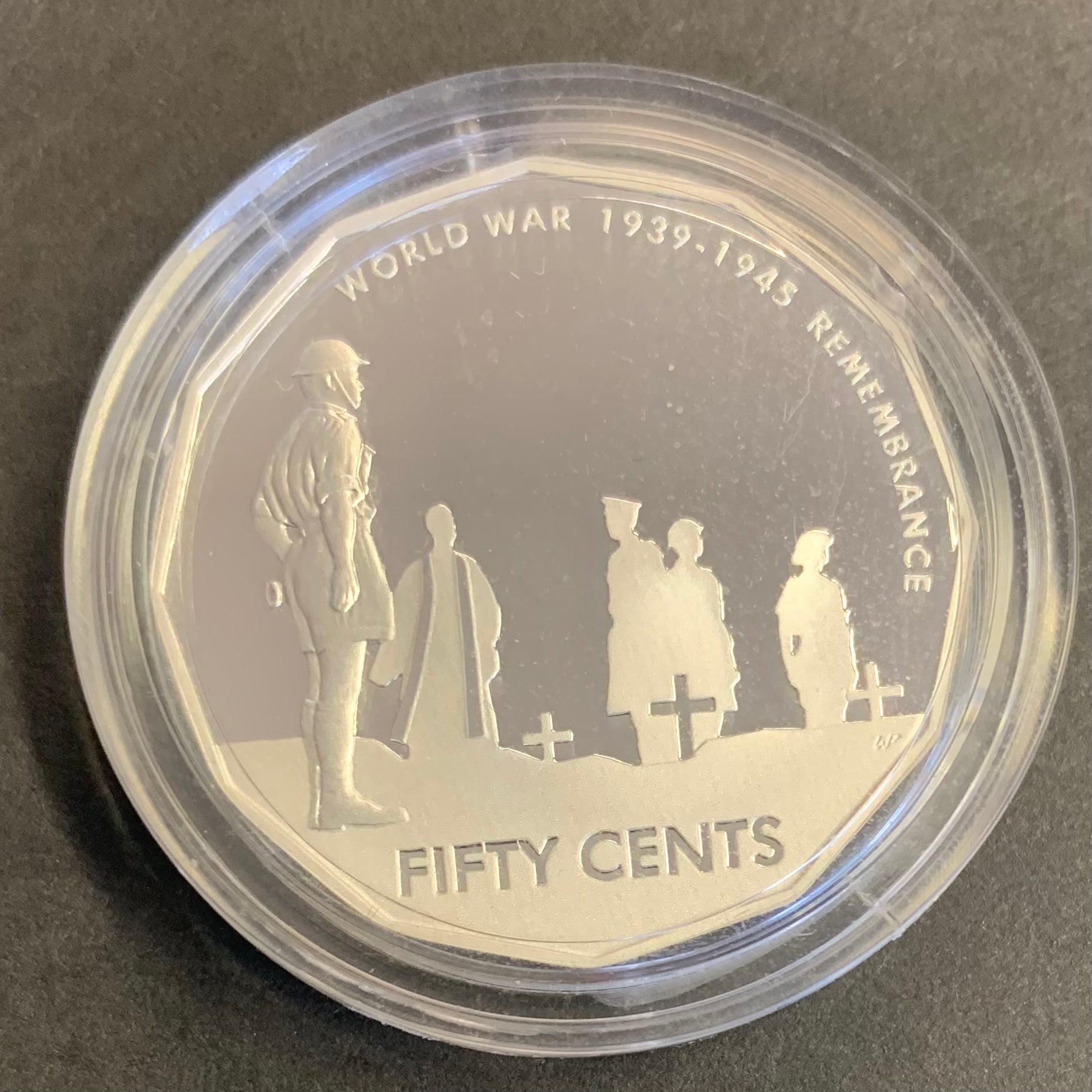 Australia 2005 Royal Australian Mint Fine Silver Proof 50 cents WW11 Remembrance