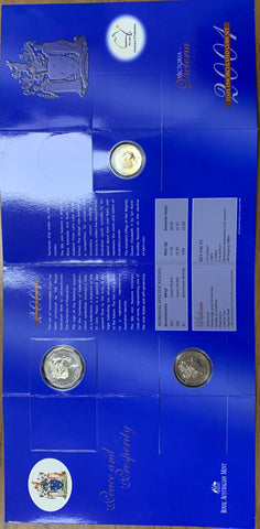 2001 Centenary of Federation Victoria 20c, 50c & $1 uncirculated Folder