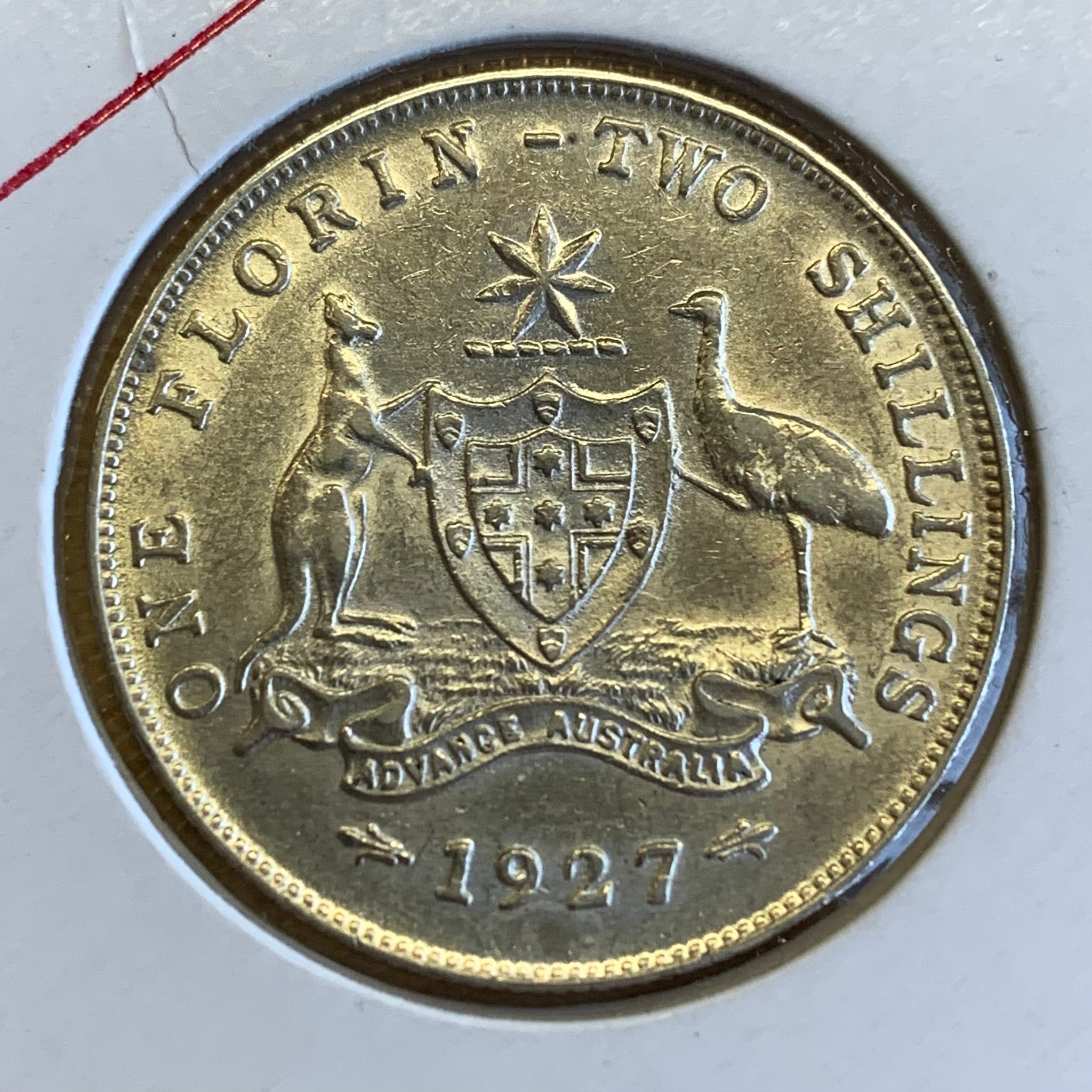 Australia 1927 2/- Florin aUnc