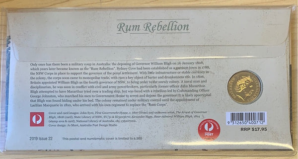 Australia 2019 Rum Rebellion PNC with $1 coin