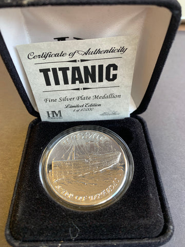 Titanic ship of Dreams Silver Plated Medallion