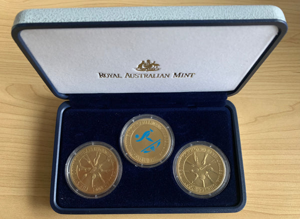 2002 Royal Australian Mint $5 Manchester Commonwealth Games 3 Coin Set