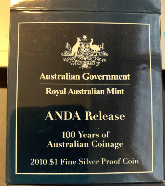 Australia 2010 Royal Australian Mint $1 Queen Elizabeth effigy ANDA Silver dollar