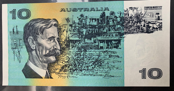 R313b 1991 Australia $10 Fraser Cole Ten Dollars Uncirculated No Plate Letter