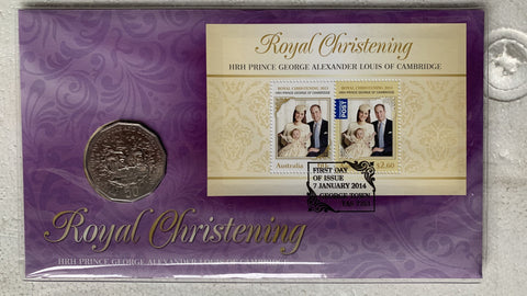 2014 Royal Christening PNC 50c coin cover