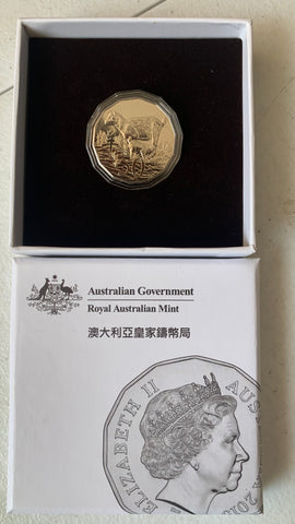 Australia 2015 Royal Australian Mint Fifty Cents 50c Lunar New Year of the Goat Tetra-Decagon Lunar Series Coin in box