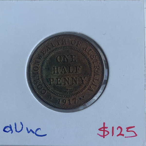 AUSTRALIA 1917 Half Penny ½d aUnc
