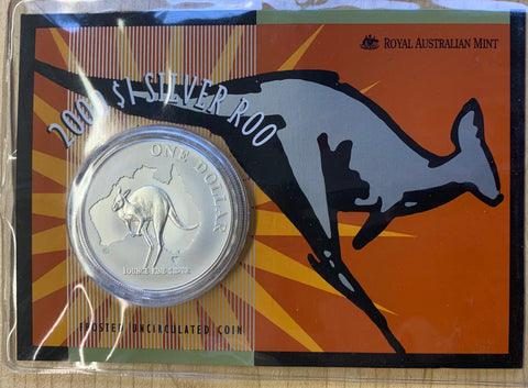 Australia 2000 Royal Australian Mint $1 1oz One Ounce Kangaroo Silver Coin