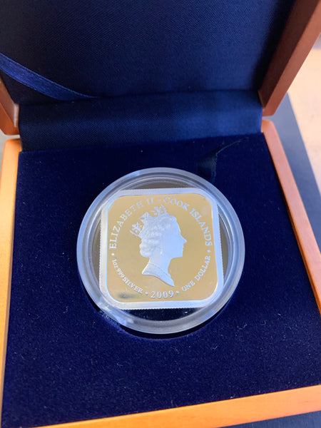 Cook Islands Australia 2009 Perth Mint "Cooks' Cottage"  Coloured  $1  1oz .999 Proof Silver Coin