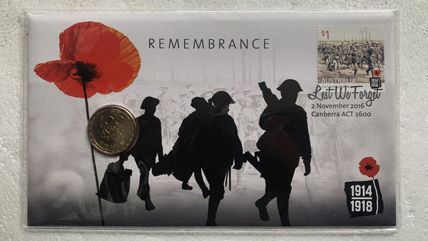 Australia 2016 Remembrance PNC with $1 coin