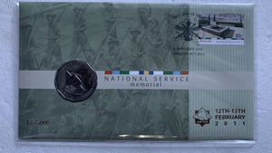 2010 National Service Memorial 50c PNC First Day Of Issue Overprinted APTA 12th-13th February 2011