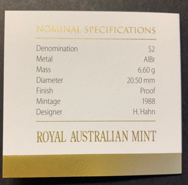 2018 ANDA Australia 30 years of the $2 Proof Coin  with "M" Privy Mark