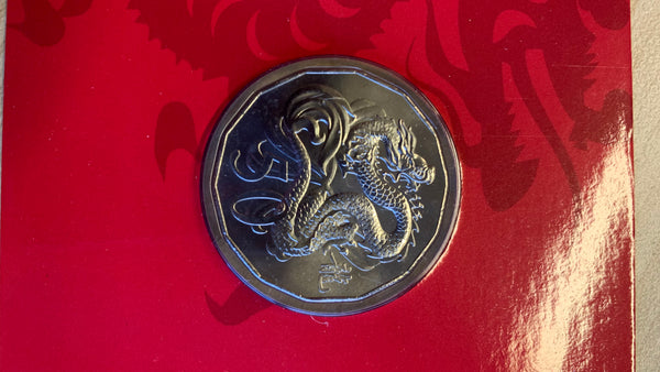 Australia 2012 Royal Australian Mint Fifty Cents 50c Lunar New Year of the Dragon Tetra-Decagonal Lunar Series Coin
