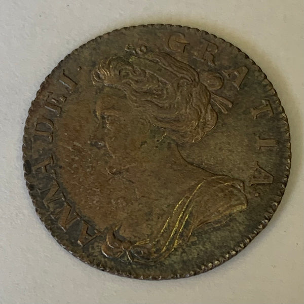 UK Great Britain 1705  Queen Anne Silver Sixpence Coin EF