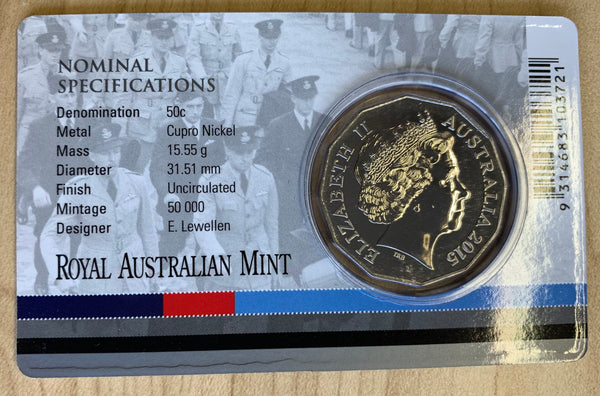 2015 RAM 50c Fifty Cents Australia at War Empire Air Training Scheme Coloured Coin