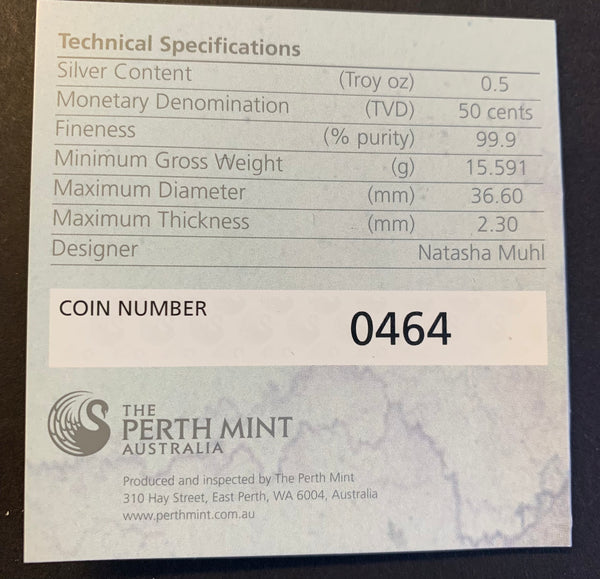 Tuvalu 2012 Perth Mint "Forever Love"  Coloured  50 cents 50c 1/2oz .999 Proof Silver Coin