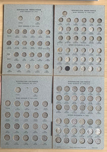 Australia 1910-64 Threepence & Sixpence 3d & 6d collection complete in Dansco Album.
