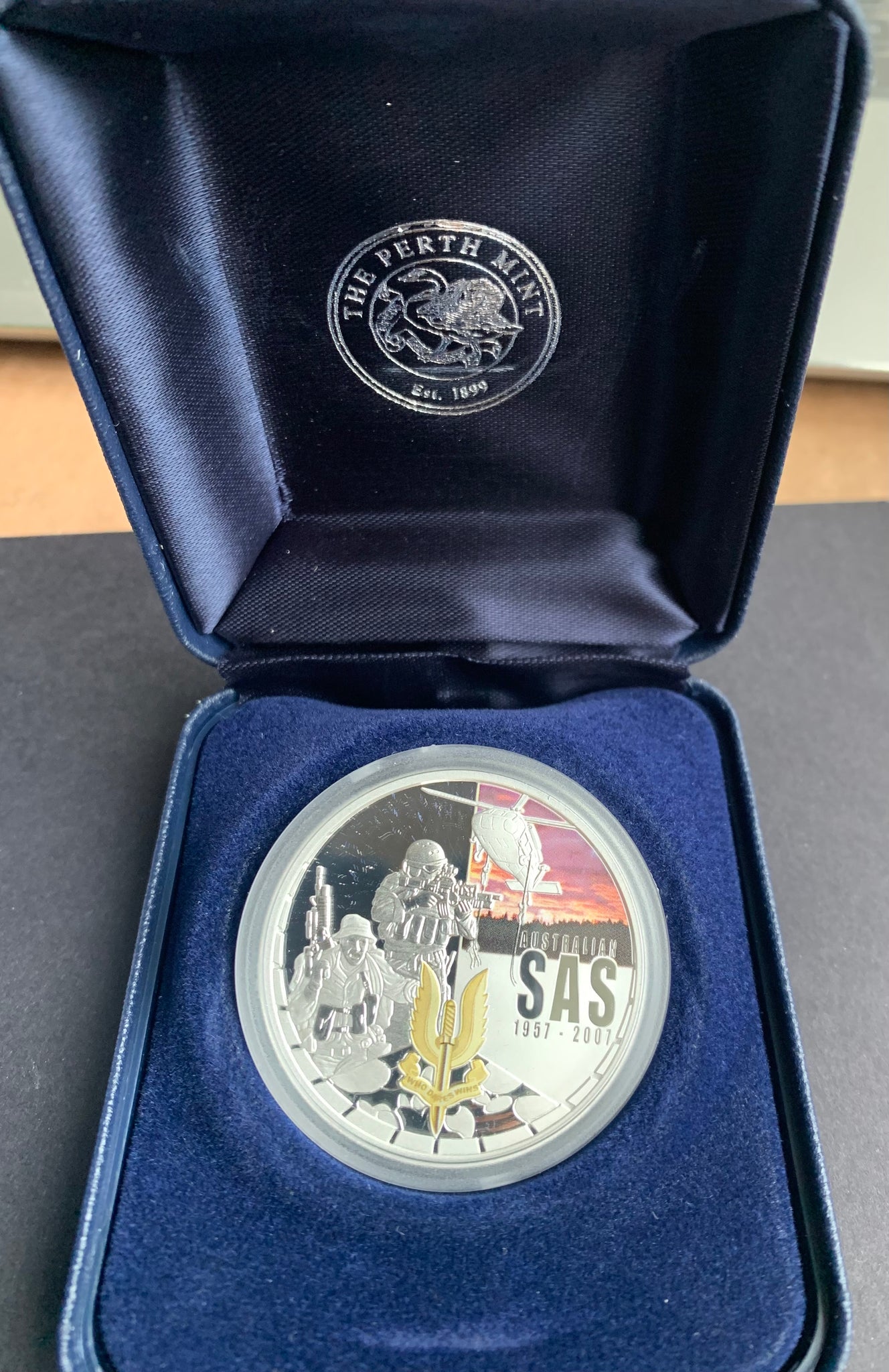 Australia 2007 Perth Mint $1 One dollar 50th Anniversary of the Australian Special Air Service .999 silver 1oz